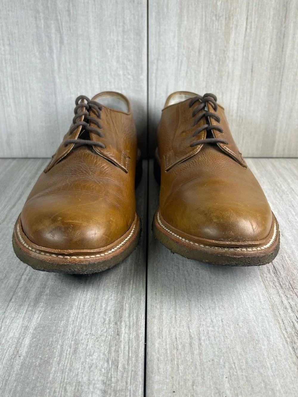 FRYE James Crepe Cognac Leather Dress Oxford Shoe Derby Lace Up Mens Size 13